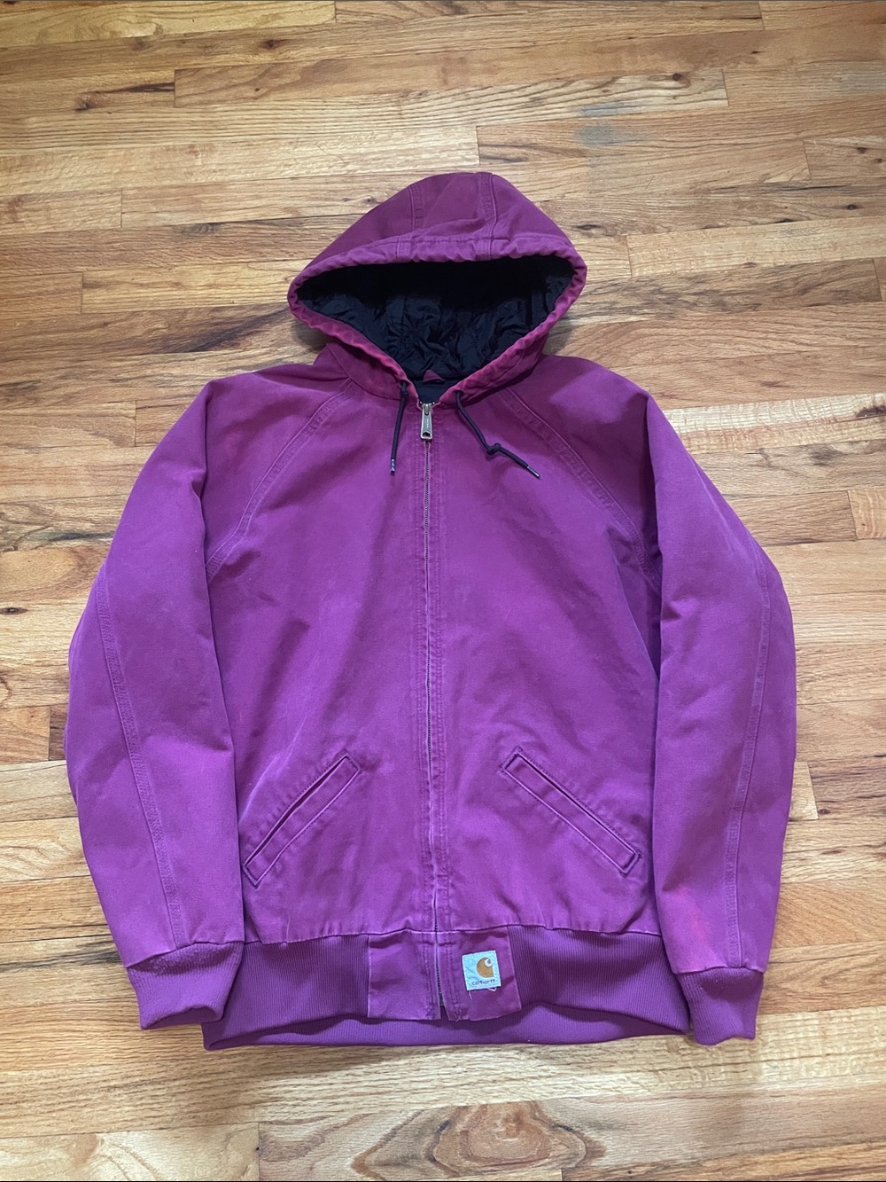Carhartt Purple Hooded Work Puffer Jacket